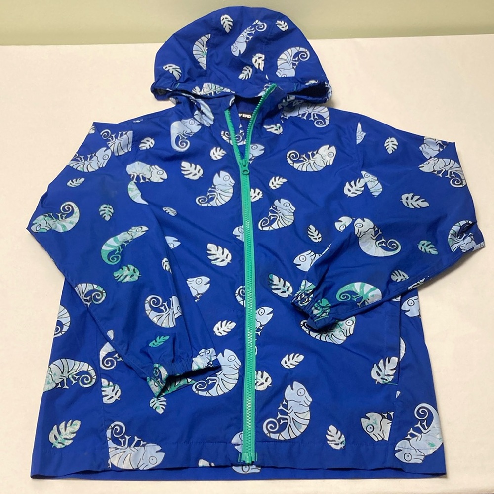 Lands' End Whimsical Blue and Green Raincoat